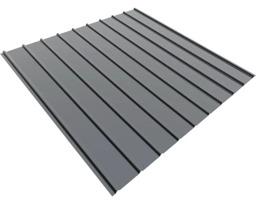 Tablă profilată cu aspect de falț din metal pentru acoperiș și perete, antracit.