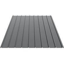 Tablă cutată de culoare antracit cu profil longitudinal din metal.