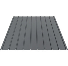 Tablă cutată de culoare antracit din metal pentru acoperiș și perete.