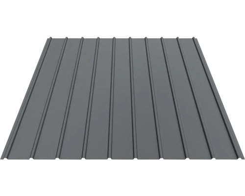 Tablă cutată de culoare antracit din metal pentru acoperiș și perete.