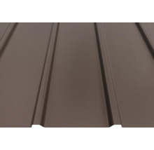 Tablă cutată trapezoidală din metal de culoare maro pentru acoperiș și perete.