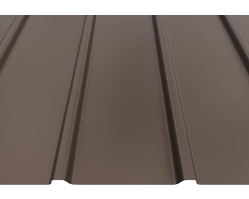 Tablă cutată trapezoidală din metal de culoare maro pentru acoperiș și perete.
