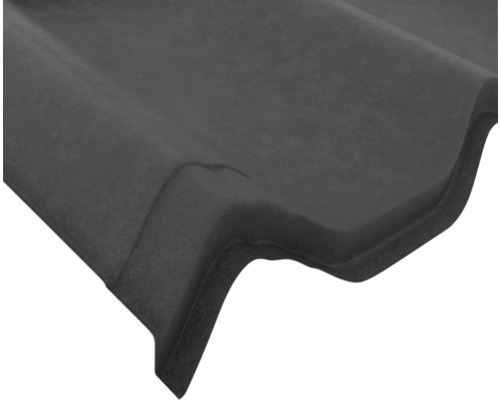 Țiglă de beton de culoare antracit cu profil ondulat.