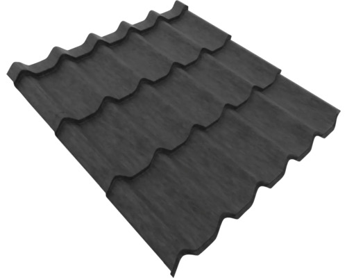 Tiglă metalică pentru acoperiș cu profil ondulat, antracit
