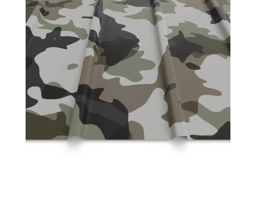 Tablă cutată cu model de camuflaj pentru acoperiș și perete.
