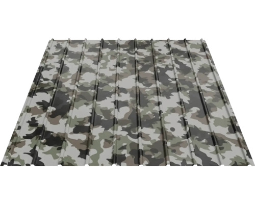 Tablă cutată cu model de camuflaj pentru acoperiș și perete.