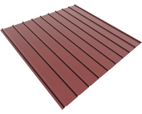 Tablă profilată din metal de culoare roșu cărămiziu pentru acoperiș și perete.