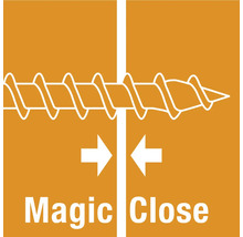 Simbol pentru funcția Magic Close, care apropie strâns două componente în timpul înșurubării.