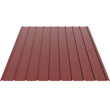 Tablă trapezoidală din oțel în culoarea roșu oxid pentru acoperiș și perete.