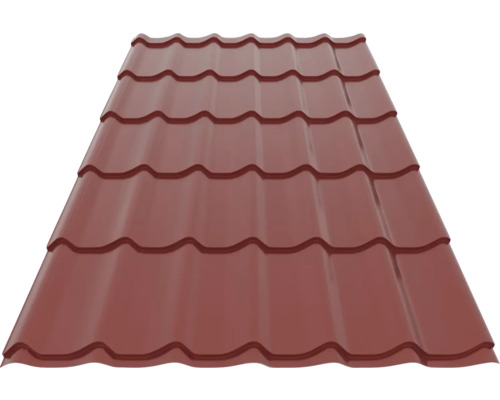 Țiglă metalică pentru acoperiș roșie.
