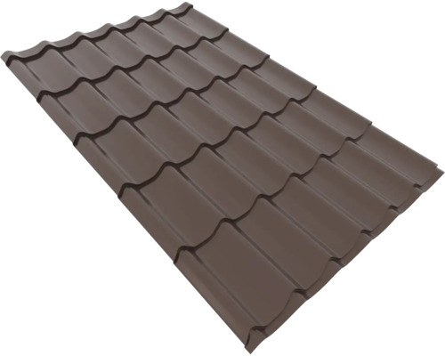 Țiglă metalică Bravo 1200x1850x0,4 mm brun ciocolată | HORNBACH