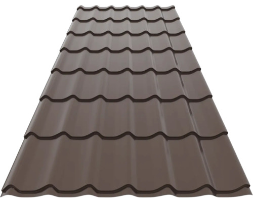 b-ris ダークブラウン Țiglă metalică Bravo 1200x2550x0,4 mm brun ciocolată | HORNBACH
