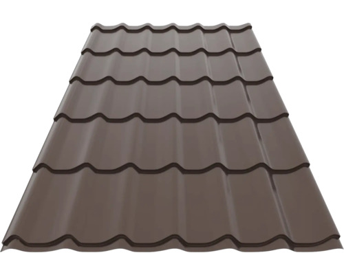 Tablă profilată metalică cu aspect de țiglă, maro