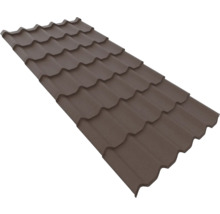 Tablă tip țiglă metalică cu profil de țiglă, maro.