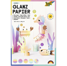 Hârtie lucioasă Folia Rainbow 10 coli 22,5 pe 32 centimetri 100 grame pe metru pătrat pentru artizanat figurine subacvatice.