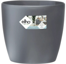 Ghiveci Elho din plastic reciclat, rotund, gri. Elho Logo. Fabricat din materiale reciclate. Ușor de mutat.