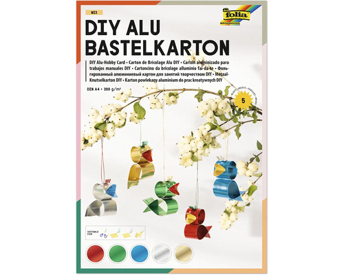 Carton de bricolaj din aluminiu DIY de la folia, format A4, 300 grame pe metru pătrat, 5 foi, ideal pentru tăiere și lucru manual, folia Logo.
