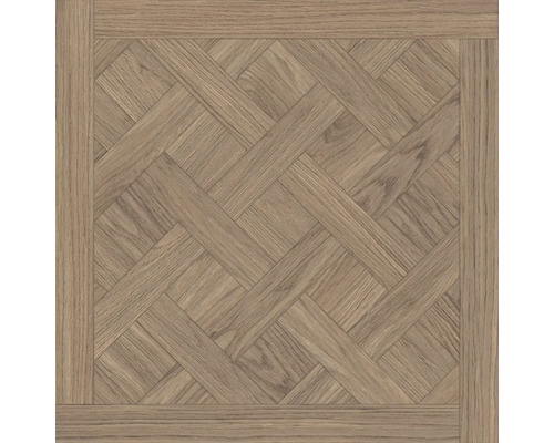 Pardoseală laminată cu aspect de stejar și model clasic Versailles împletit.