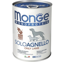 Hrană pentru câini Monge Monoprotein Solo Agnello, fără cereale, doar miel, hrană umedă la conservă.
