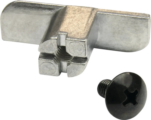 Conector de mobilier din metal cu cap în formă de T și șurub cu cap în cruce asortat