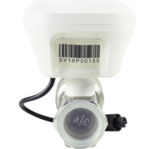 Apometru electronic cu cod de bare, racord metalic de 3/4 inch și cablu negru.