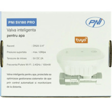 Valvă inteligentă pentru apă PNI SV180 PRO, racord DN20 3/4 inch, compatibilă Tuya, pentru controlul automatizat al sistemelor de apă.