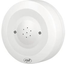 Detector de gaz alb rotund cu sigla PNI și orificii centrale.