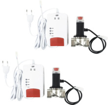 Set detector de gaz PNI cu electrovalvă pentru oprirea automată a gazului, include unitatea de detecție și electrovalva.