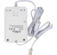 Detector de gaz PNI Safe House Dual Gas 250LR vedere din spate cu cablu de alimentare si cablu de conectare pentru monoxid de carbon si gaz natural.