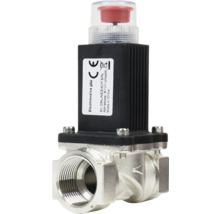Electrovalvă pentru gaz cu alimentare prin impuls de 9 până la 12 Volt și corp metalic.