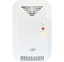 Detector de gaz PNI din plastic alb cu indicatoare de stare și PNI Logo.