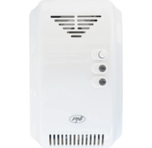 Detector de gaz PNI alb cu buton de test, indicatoare luminoase, fante de ventilație și PNI Logo.