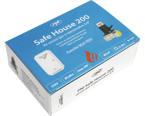 Kit senzor de gaz PNI Safe House 200 cu electrovalvă de 3/4 inch.