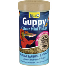 Tetra Guppy Colour Mini Flakes hrană completă pentru gupi pentru culori intense și vitalitate cu ingrediente naturale.