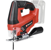 Ferăstrău pendular cu acumulator Einhell cu mâner tip cadru, pânză de ferăstrău, protecție transparentă împotriva așchiilor și adaptor de aspirare.