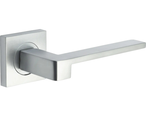 Set mânere cu rozetă ușă interior Yale Falcon zinc, crom Mâner de ușă modern cu rozetă pătrată cu aspect de oțel inoxidabil periat.