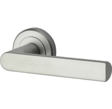 Mâner de ușă din oțel inoxidabil periat cu rozetă rotundă pentru uși de interior