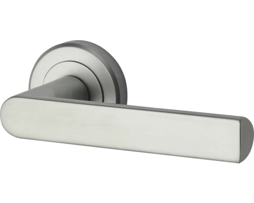 Mâner de ușă din oțel inoxidabil periat cu rozetă rotundă pentru uși de interior