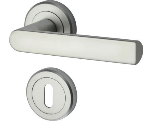 Set mâner de ușă din oțel inoxidabil cu rozetă rotundă și orificiu pentru cheie cu barbă