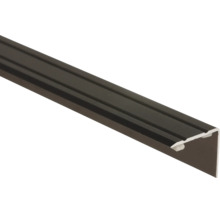 Profil pentru marginea treptei din aluminiu, în formă de L cu suprafață striată.