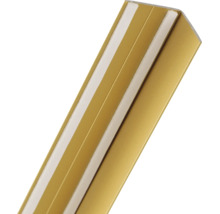 Profil cornier autoadeziv din aluminiu de culoare aurie.