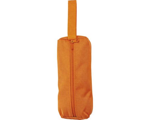 Husă din material textil portocaliu cu fermoar și buclă pentru transportul uneltelor sau accesoriilor.