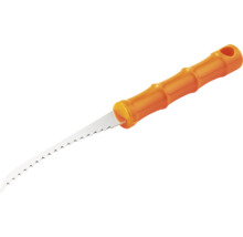 Fierăstrău pentru gips-carton cu mâner ergonomic și lamă din oțel dințată pentru lucrări de gips-carton.