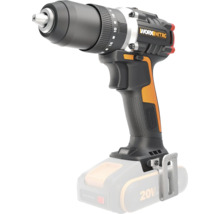 Mașină de găurit și înșurubat cu acumulator Worx Nitro negru și portocaliu cu acumulator de 20 Volt, motor fără perii și clemă de curea.
