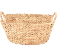 Coș împletit natural din zambilă de apă cu două mânere.