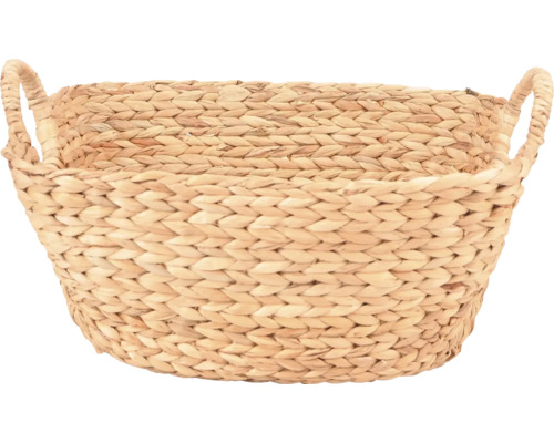 Coș împletit natural din zambilă de apă cu două mânere.