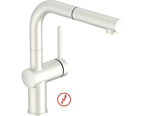 Baterie de bucătărie de joasă presiune cu duș extractibil și manetă laterală