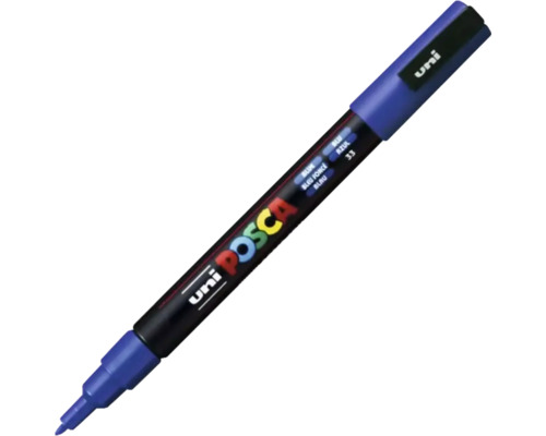 Marker universal Posca 3M albastru 33, vârf rotund 0,9-1,3 mm Marker Uni Posca cu vârf rotund, albastru.