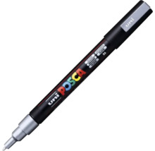 Marker cu vopsea Uni POSCA argintiu cu vârf fin.