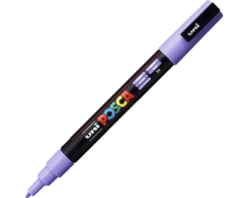 Marker universal Posca 3M mov liliac 34, vârf rotund 0,9-1,3 mm Marker uni POSCA PC-5M liliachiu cu vârf rotund mediu pentru proiecte creative pe diverse suprafețe.